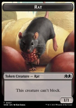 Rat Token (Black 1/1 Can't Block)⁣ - Wilds of Eldraine: Extras⁣ (Token)⁣ [7]