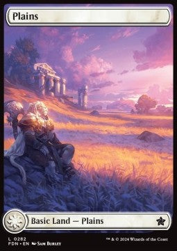 Plains (V.1) - Magic: The Gathering Foundations: Extras (Land) [XFDN-282]
