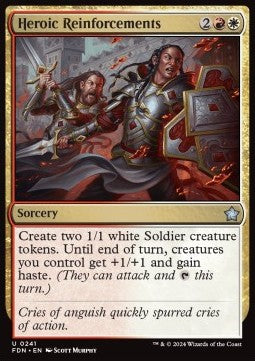Heroic Reinforcements⁣ - Magic: The Gathering Foundations⁣ (Uncommon)⁣ [241]
