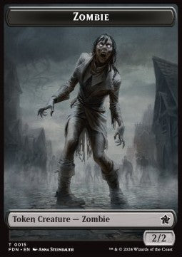 Zombie Token (B 2/2) // Insect Token (BG 1/1 Flying)⁣ - Magic: The Gathering Foundations: Tokens⁣ (Token)⁣ [T 15/21]