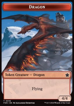 Dragon Token (R 4/4) // Dragon Token (R 5/5)⁣ - Magic: The Gathering Foundations: Tokens⁣ (Token)⁣ [T 16/17]