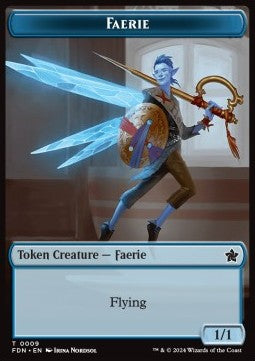 Faerie Token (U 1/1) // Fish Token (U 1/1)⁣ - Magic: The Gathering Foundations: Tokens⁣ (Token)⁣ [T 9/10]